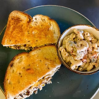 Grilled Tuna Salad & Cheddar Sandwich with Choice of Side