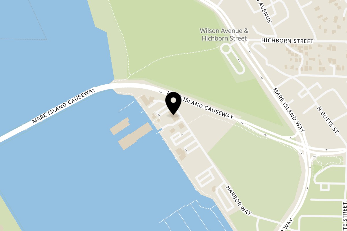 Map showing the location of The Sardine Can on 1 Harbor Way in Vallejo